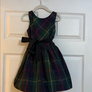 Polo by Ralph Lauren Multicolor Plaid Dress with Black Bow